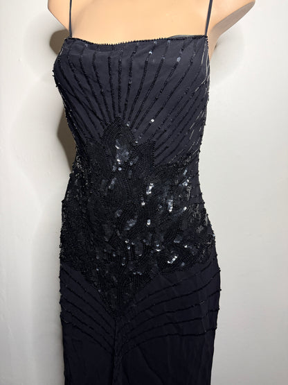 00's Mango full embellished/sequin sheer midi dress • Size S