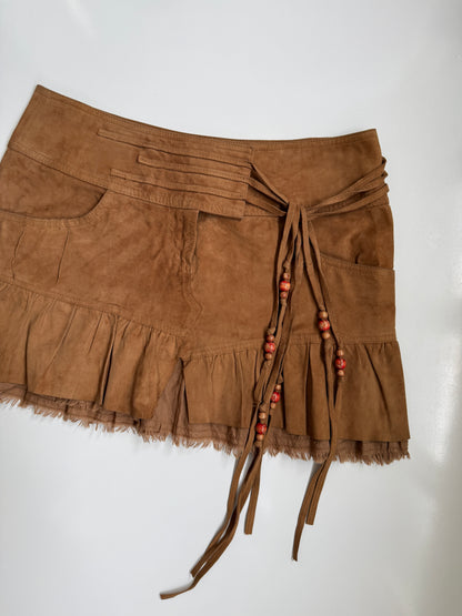 00's Mango genuine suede mini skirt • Size 10