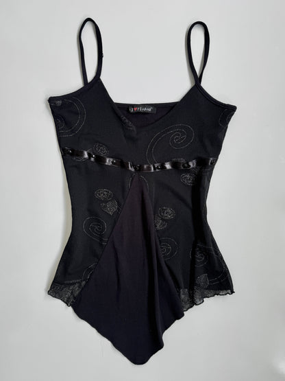 00's Asymmetric cami w ribbon detail • Size S
