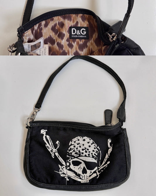 00's Dolce & Gabanna Pirate canvas/genuine leather pochette