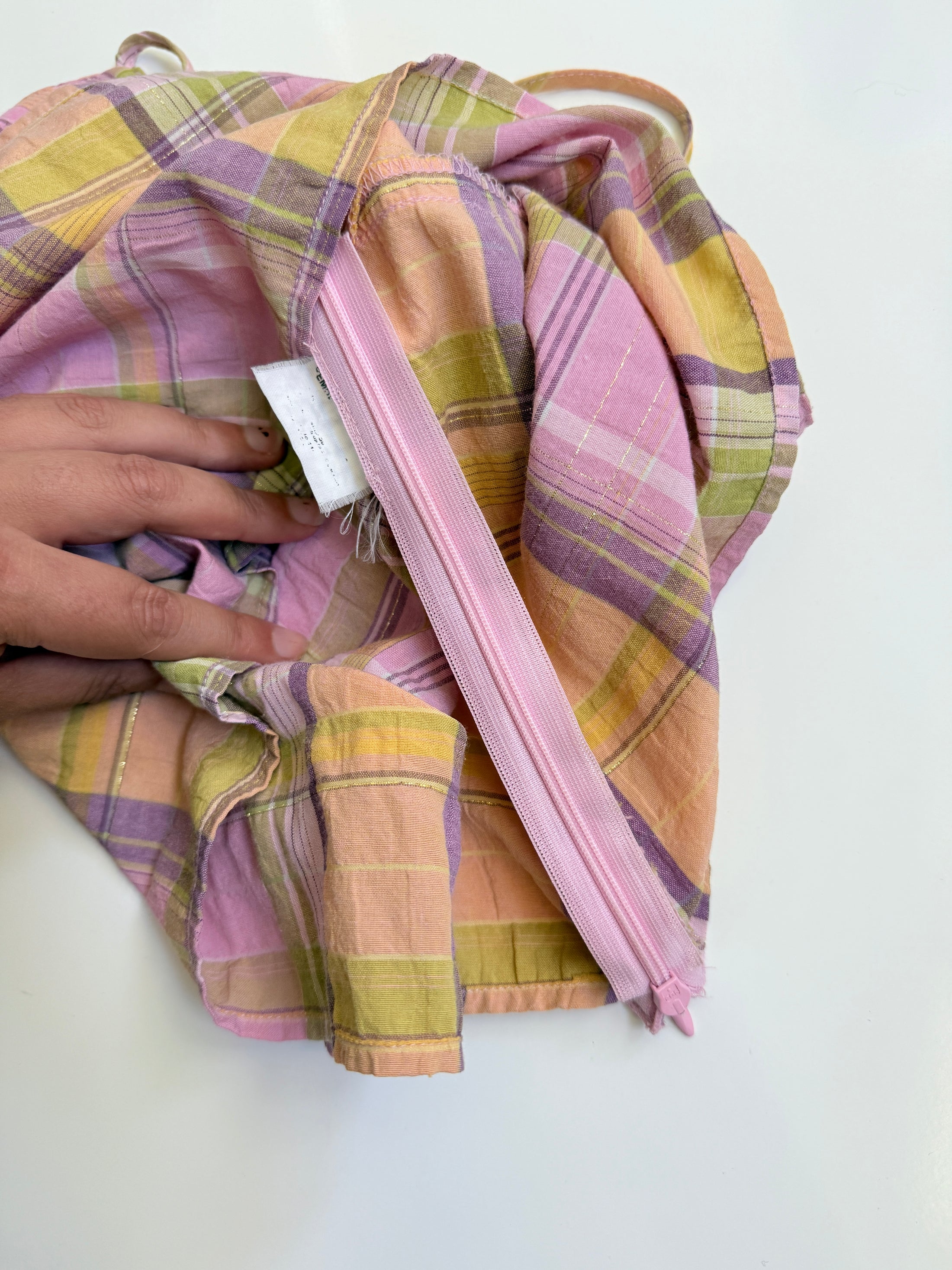 00's Cotton pastels plaid cami • Size 10