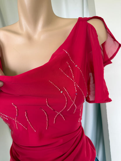 00's Sheer beaded top • Size 14