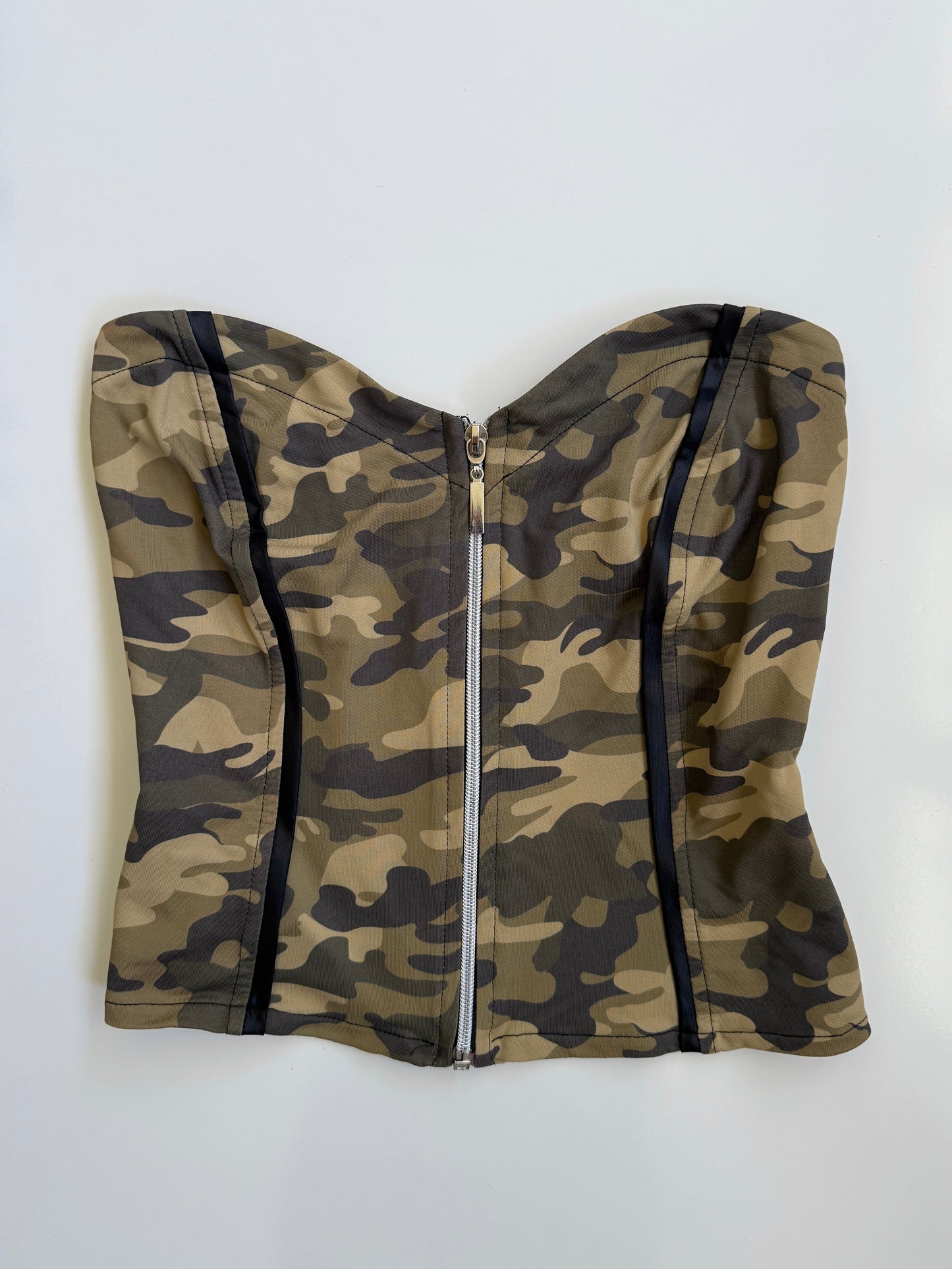 2010's camo zipper tube top • Size M