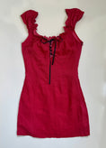 Load image into Gallery viewer, 00's Linen milkmaid mini dress • Size S
