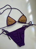 Load image into Gallery viewer, 00's Purple Sequin detail bikini set • Size S
