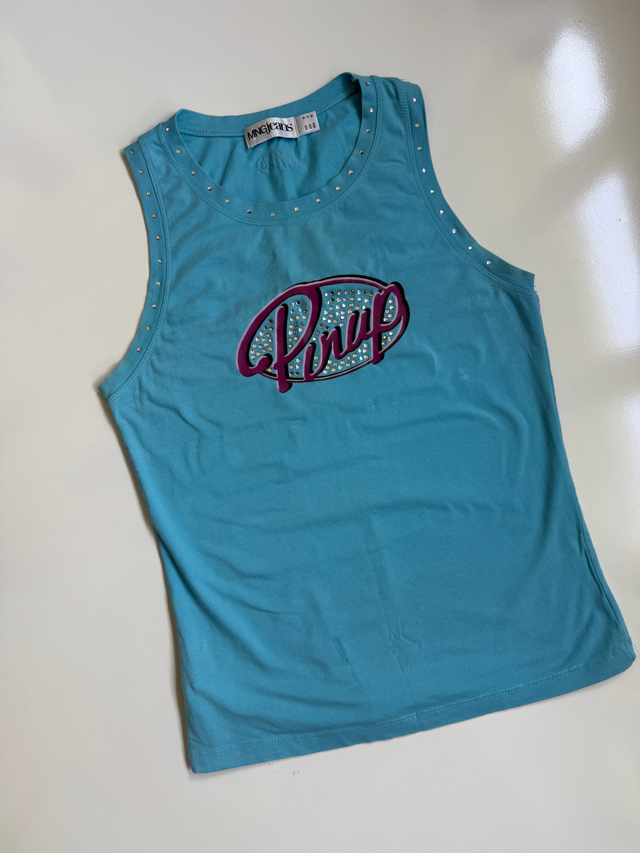 00's Mango "Pin up" diamante tank S/M