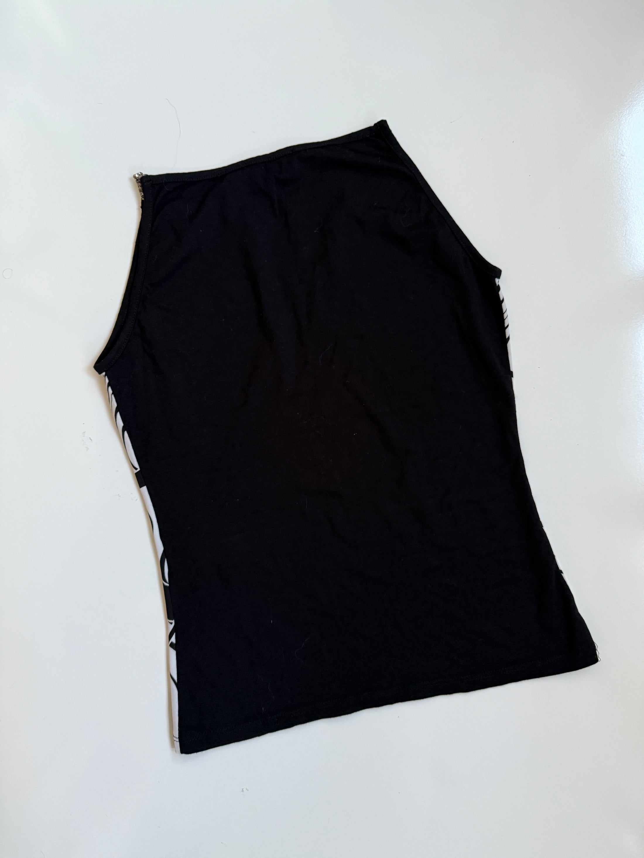 00's Volcano hi-neck tank w bejewelled straps • Size S