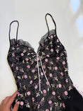 Load image into Gallery viewer, 00's Dainty mesh embroidered slip w ribbons • Size • S

