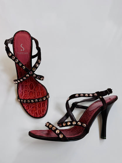 00's Sachi genuine suede gemstone heels • Size US 6.5