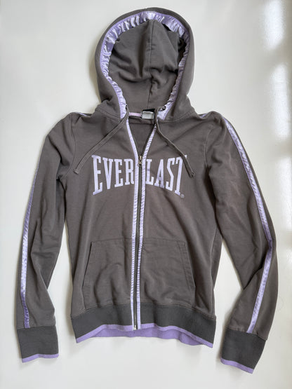 00's Everlast zip hoodie w satin lilac piping • Size S