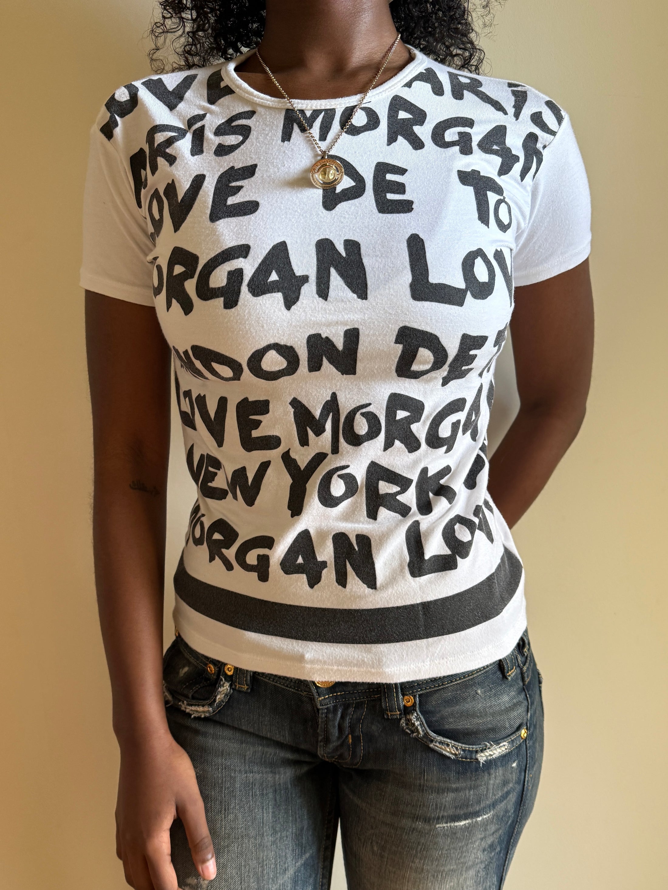 00's Morgan print baby tee • Size S