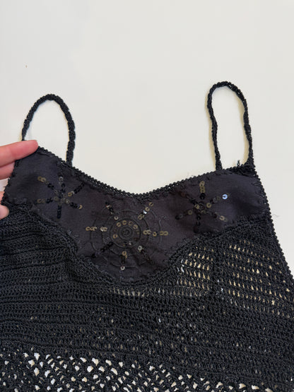 00's Crocheted sequin cami • Size XS