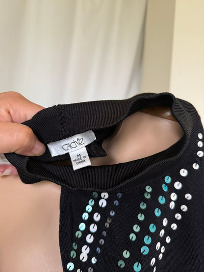 00s Cache sequin knit halter • Size L
