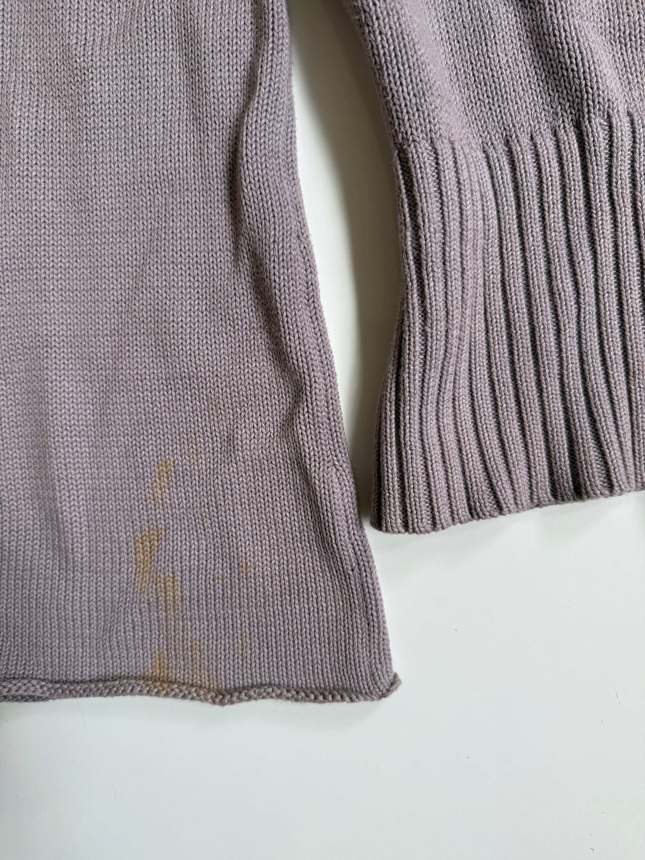 00's DKNY cotton knit zip hoodie w logo print • Size L