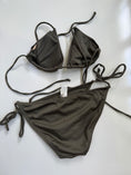 Load image into Gallery viewer, 00's Khaki embroidered bikini set • Size S
