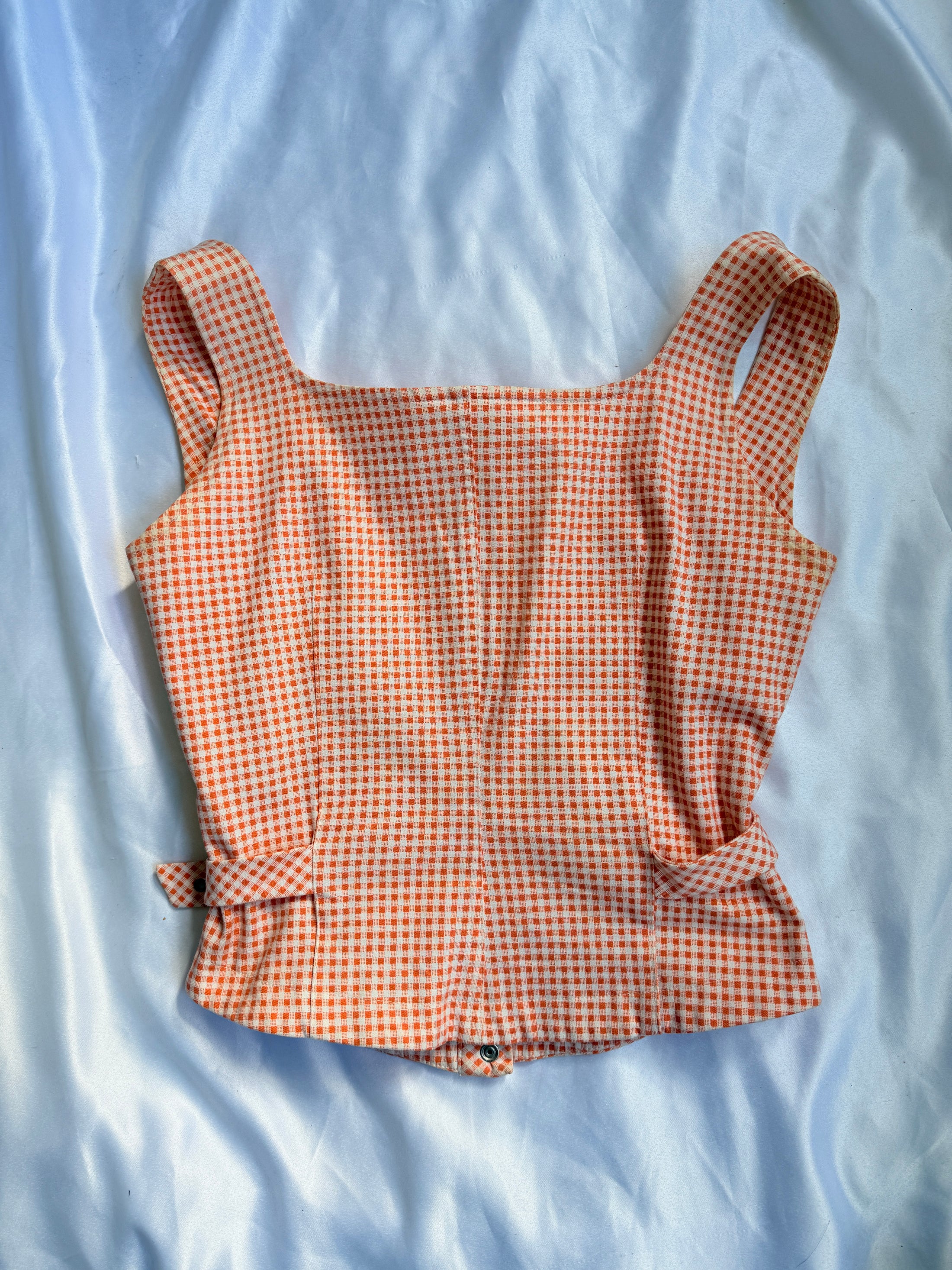 00's Roman gingham corset style top • Size S