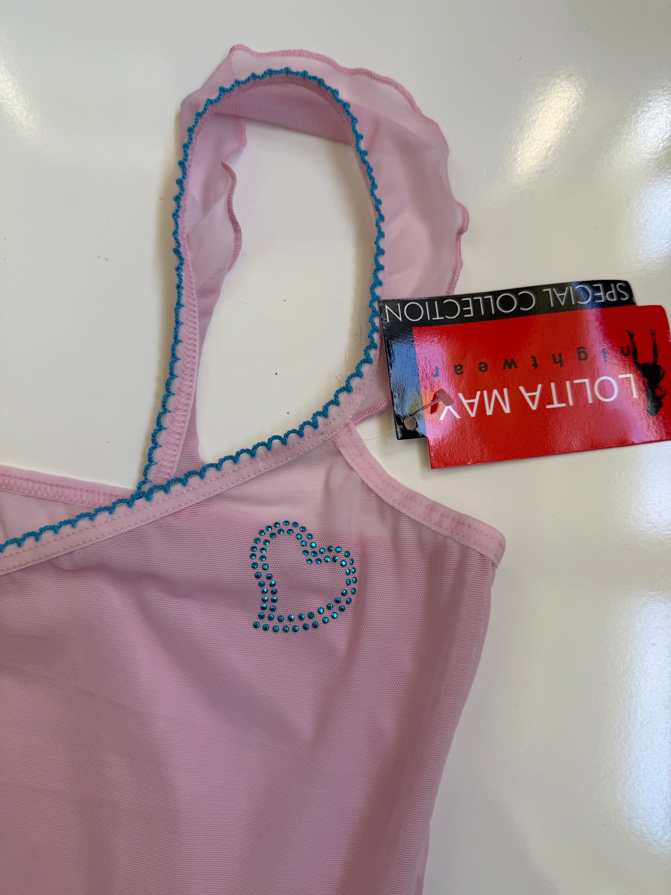 Deadstock 00's mesh cami w diamante heart • Size M