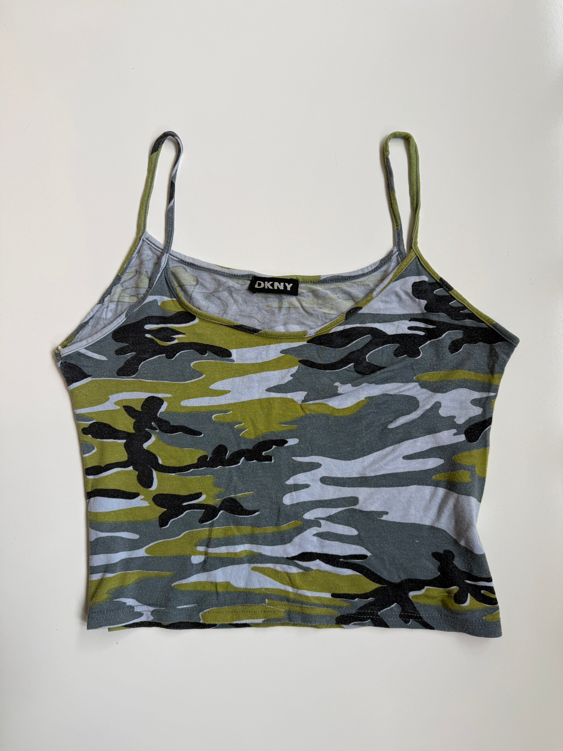 00's DKNY cotton camo tank • Size L