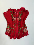 Load image into Gallery viewer, 00's Embroidered zipper corset • Size S
