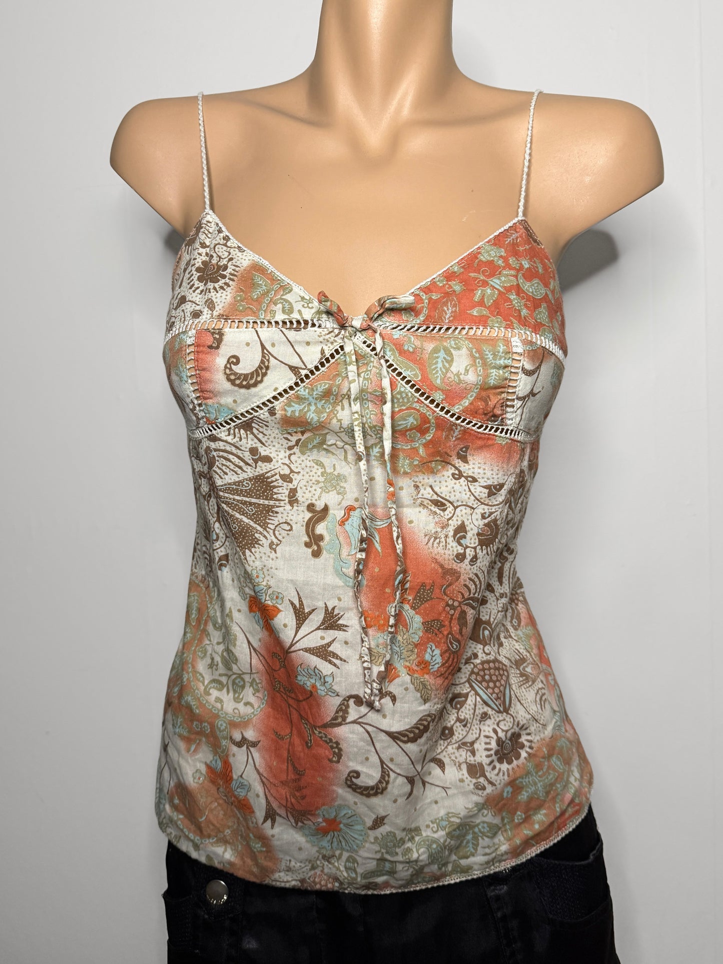 00's pattern cami w tie detail • Size 10