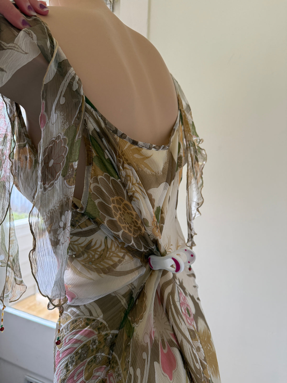 00's Fairy sheer lined sequin maxi w beading • Size 12/14