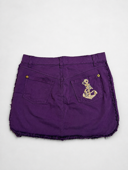 00's Cavalli distress detail mini skirt • Size 8/10