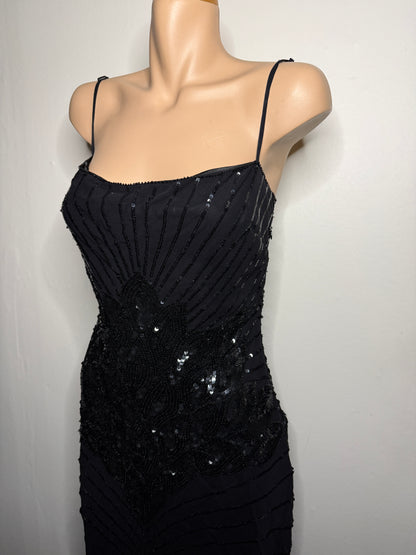 00's Mango full embellished/sequin sheer midi dress • Size S