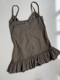Load image into Gallery viewer, Italian 00's Khaki coin detail asym cami  • Size S
