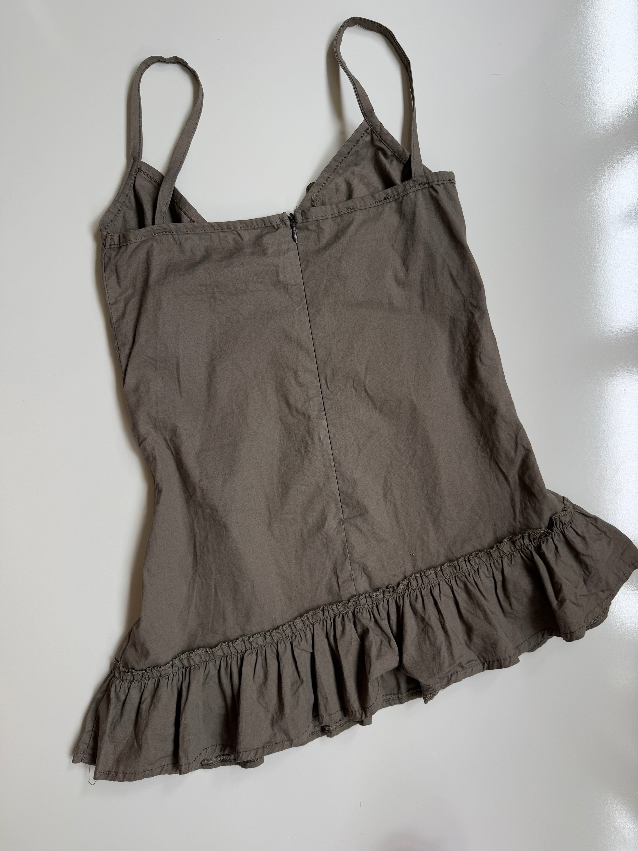 Italian 00's Khaki coin detail asym cami  • Size S