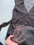 Load image into Gallery viewer, 00's Brown mesh/lace tie back top • Size M
