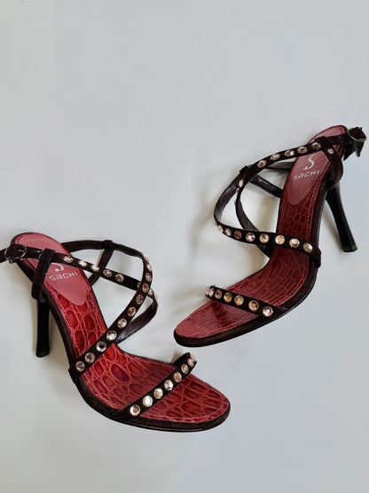 00's Sachi genuine suede gemstone heels • Size US 6.5