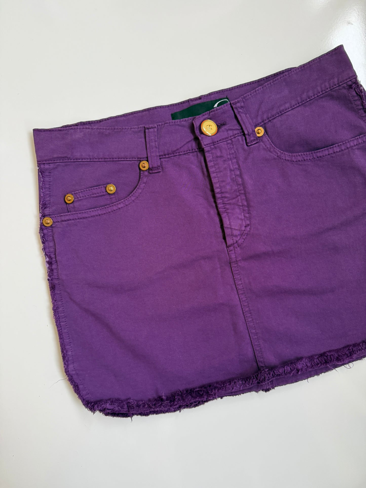 00's Cavalli distress detail mini skirt • Size 8/10