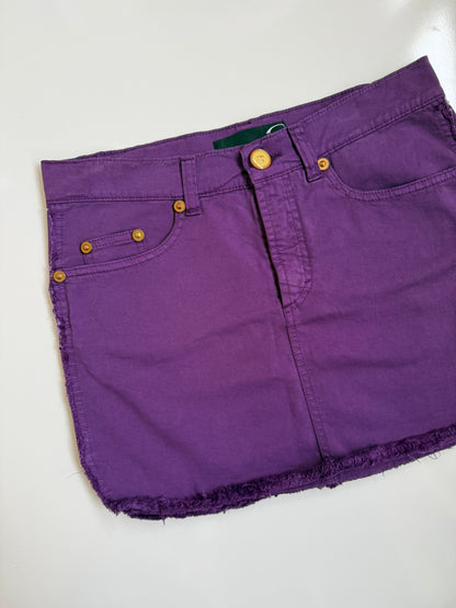 00's Cavalli distress detail mini skirt • Size 8/10