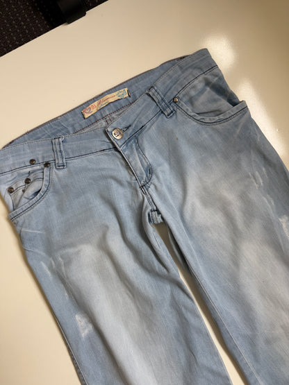 00's Ultra low-rise baggy jeans • Size 10