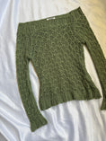 Load image into Gallery viewer, 00's khaki crochet off shoulder knit

