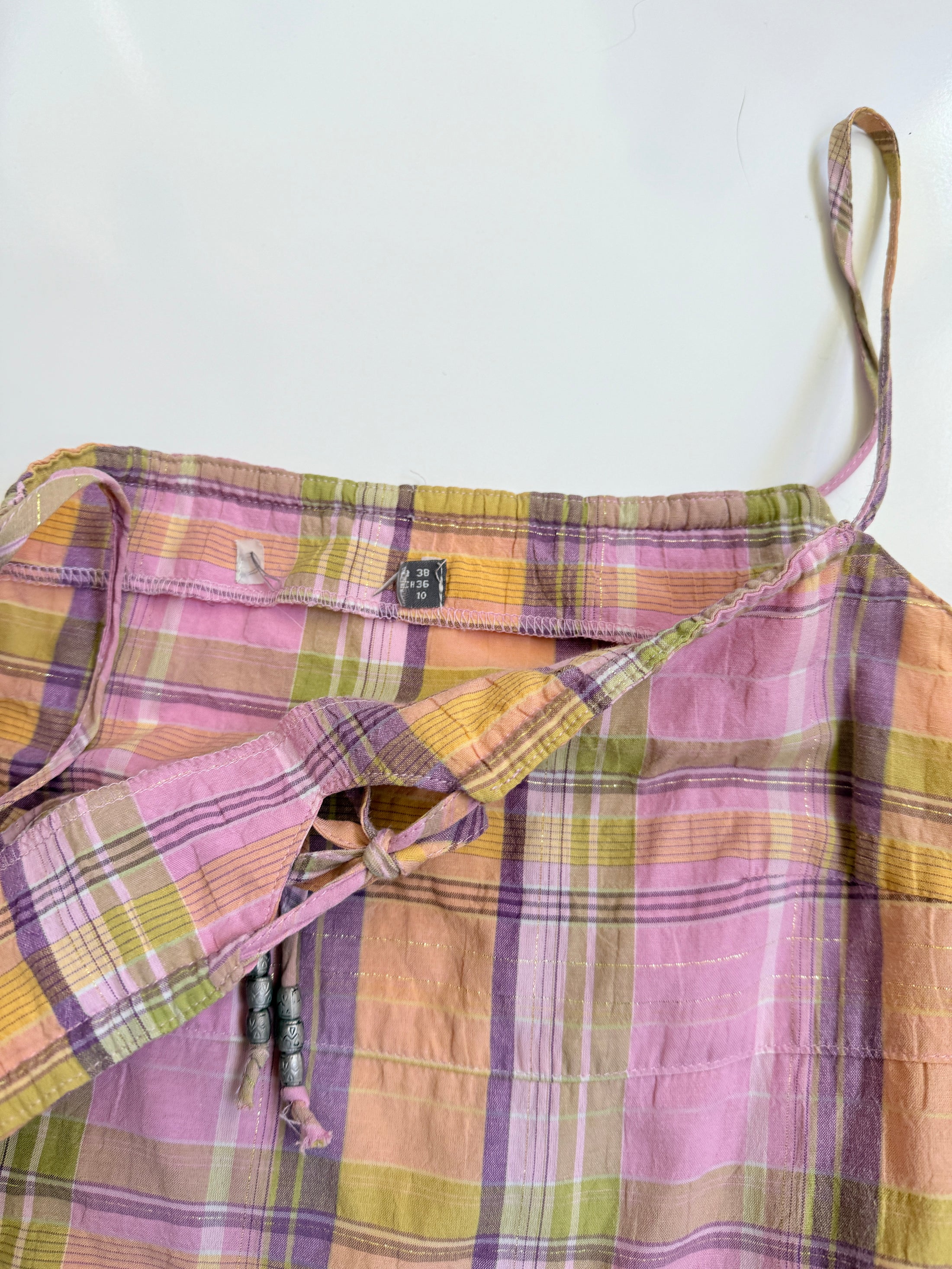 00's Cotton pastels plaid cami • Size 10