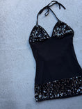 Load image into Gallery viewer, 00’s lace up back sequin mini dress • Size S
