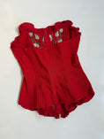 Load image into Gallery viewer, 00's Embroidered zipper corset • Size S
