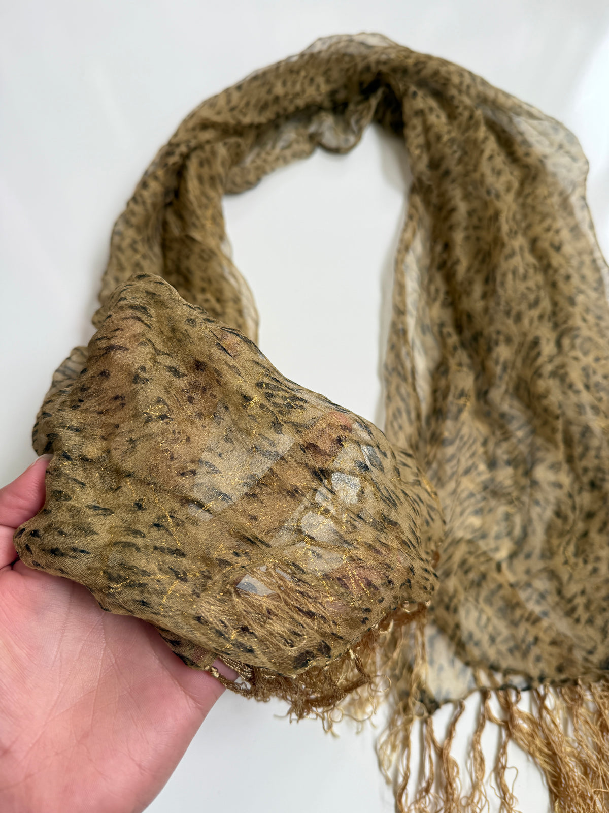 00s Cheetah shimmer scarf
