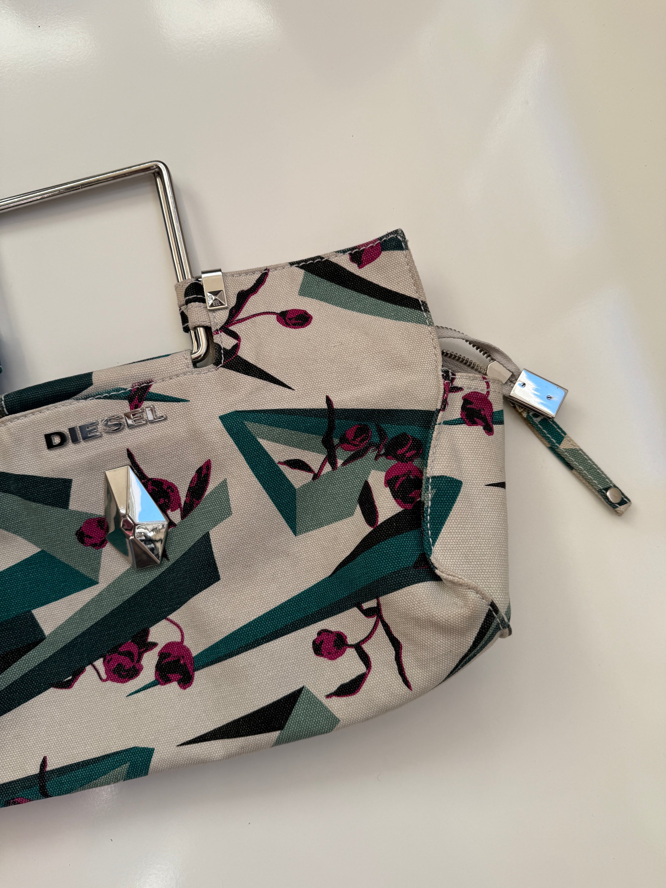 00's Diesel canvas pattern bag