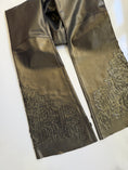 Load image into Gallery viewer, 00's Faux leather embroidered flares • Size 8
