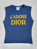 Load image into Gallery viewer, SS02 Christian Dior "J'adore Dior" tank Navy/Yellow• Size 8/10
