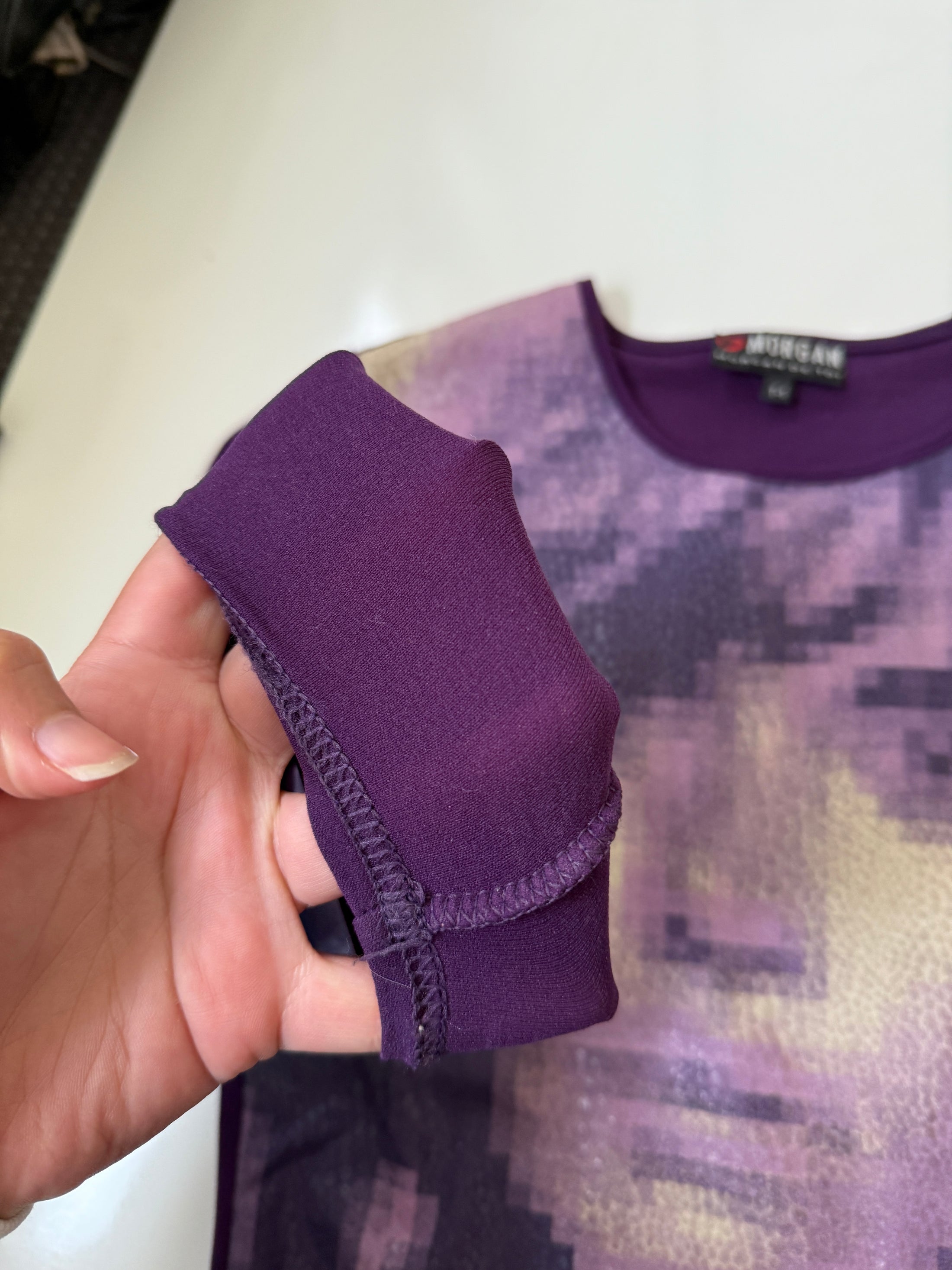 00's Morgan heavy graphic print mesh long sleeve• Size S