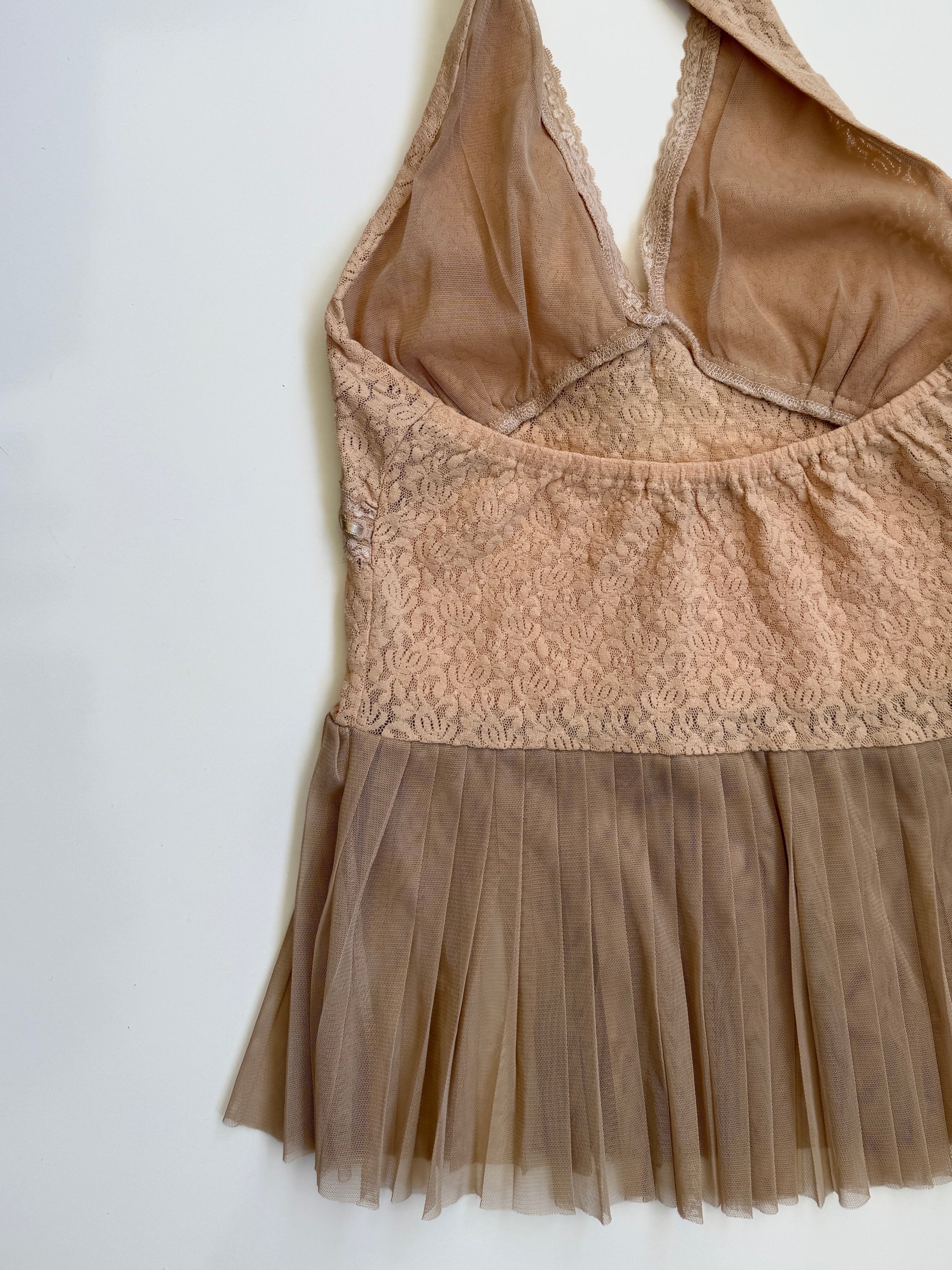 00's Coquette mesh/lace halter • Size S