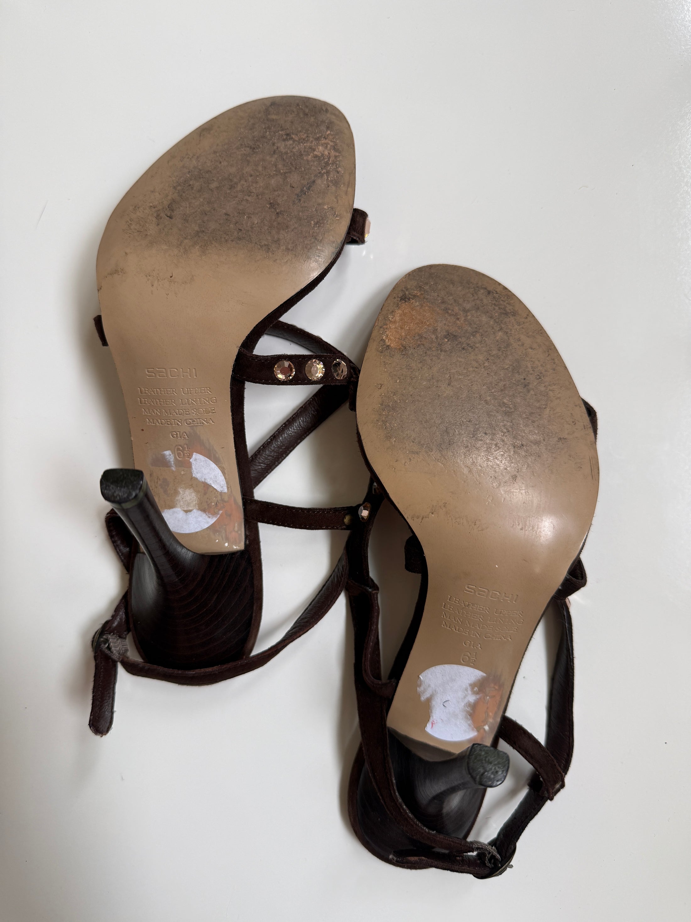 00's Sachi genuine suede gemstone heels • Size US 6.5