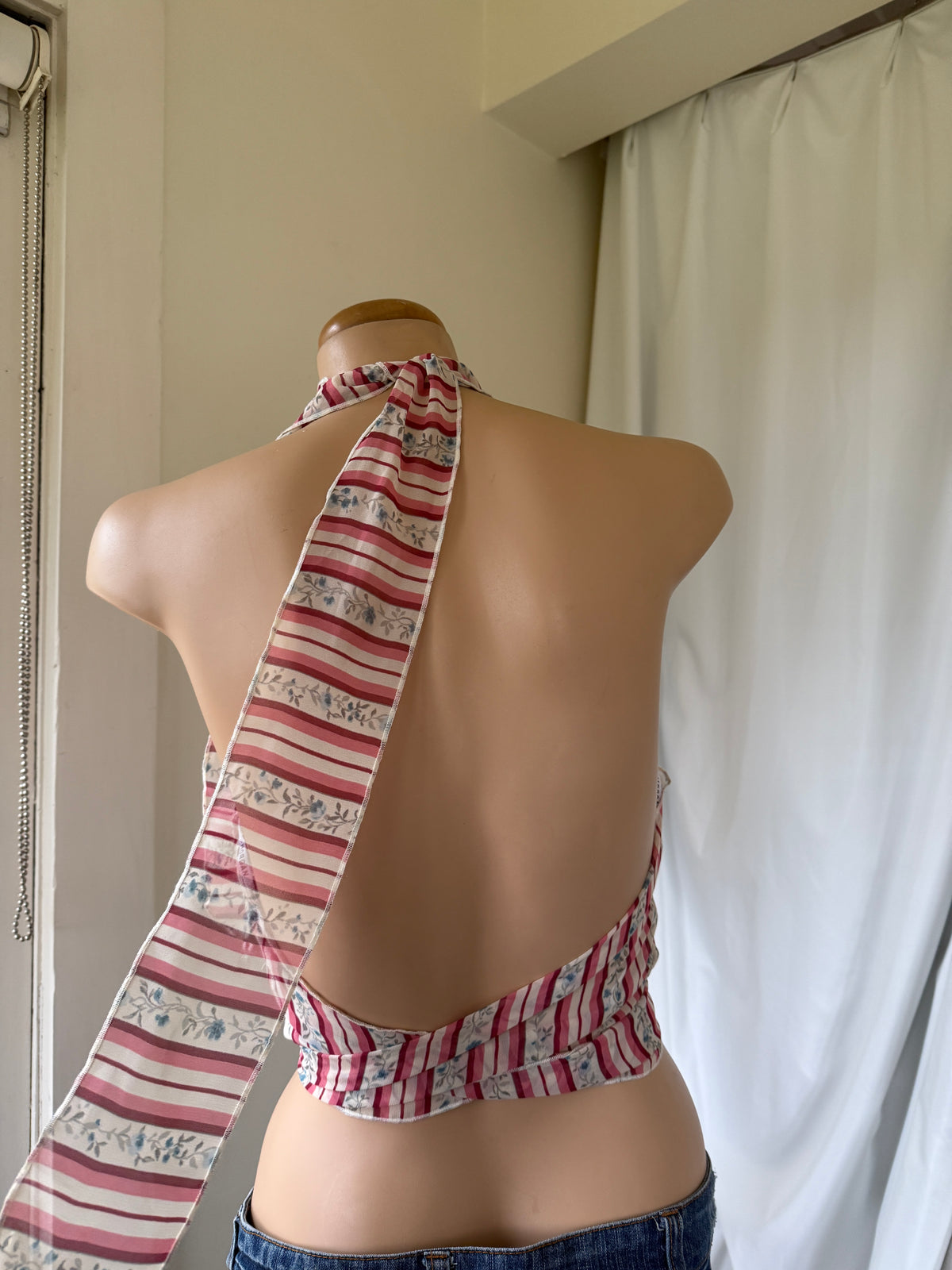 00's Morgan backless ruffle tie top • Size S