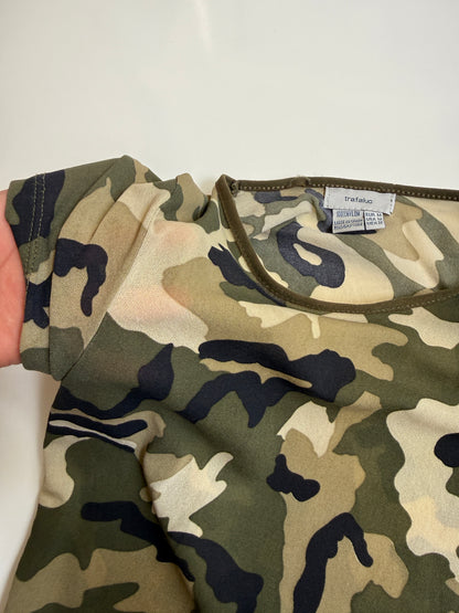 00's Zara camo mesh baby tee • Size XS/S