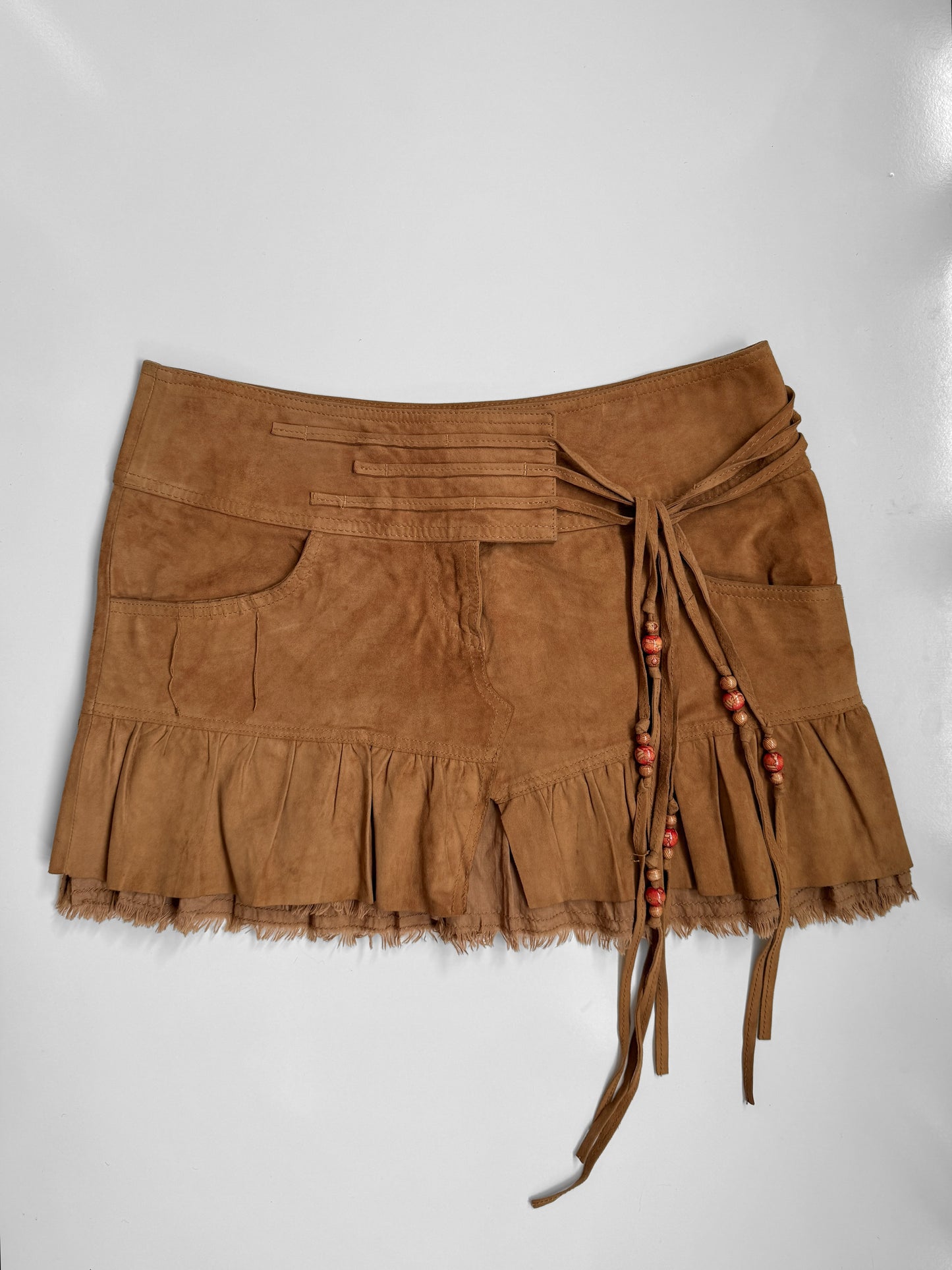 00's Mango genuine suede mini skirt • Size 10