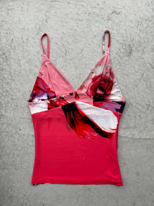 00's Cavalli pink pattern cami • Size L