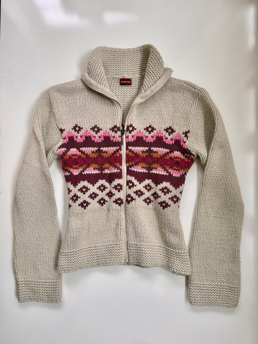 00's Wool blend knit zip up • Size S